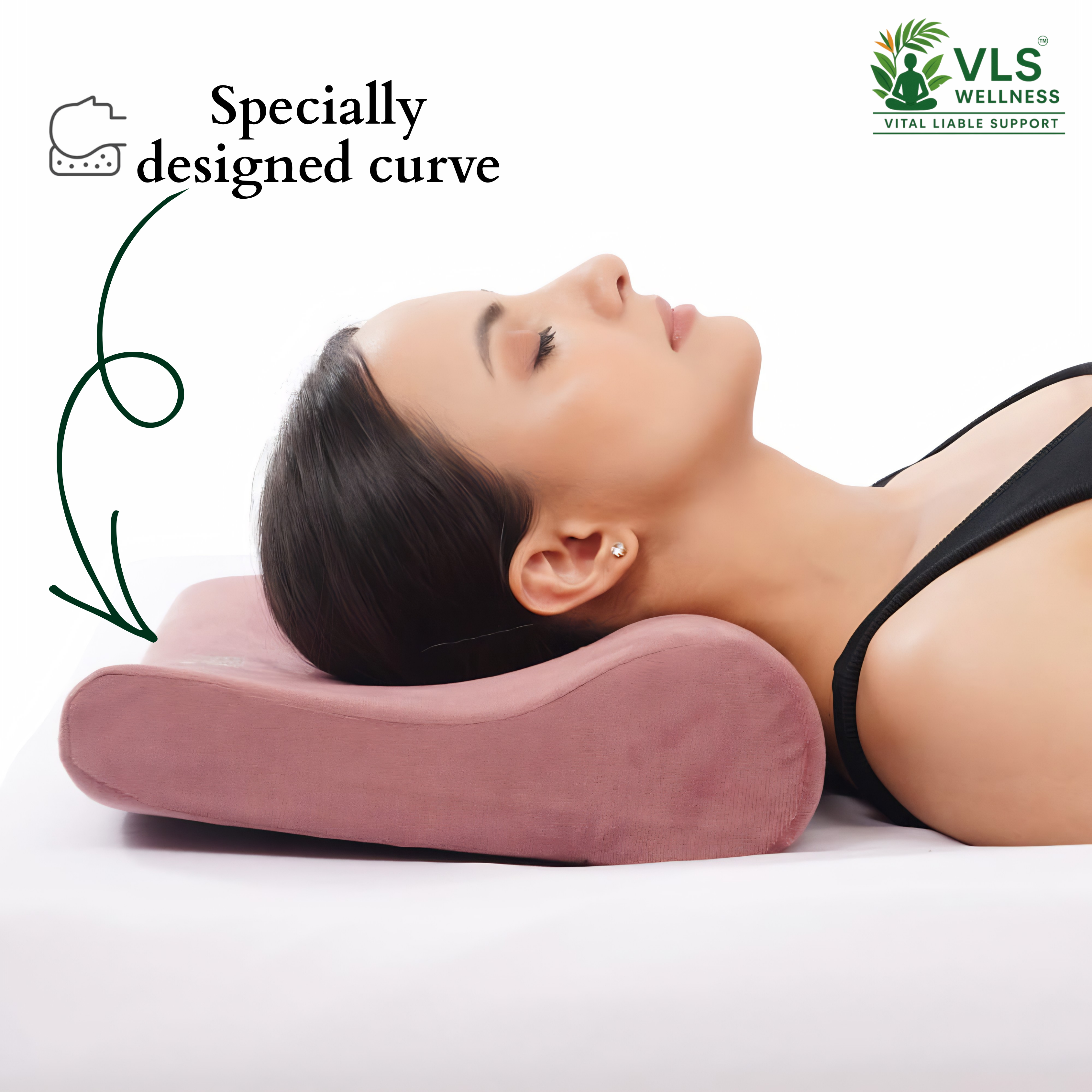VLS Cervical Pillow – Premium Memory Foam with Ergonomic Contour Design