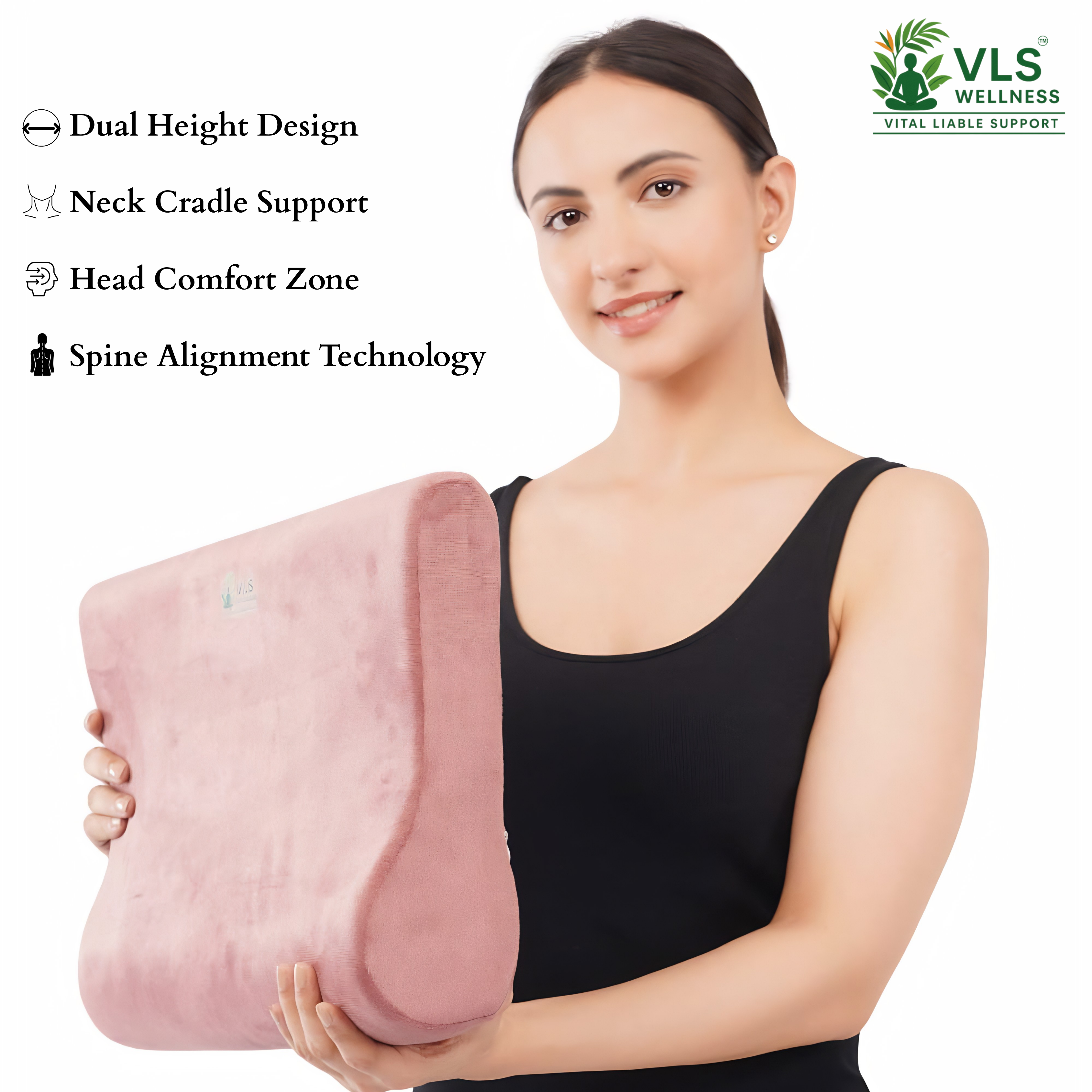 VLS Cervical Pillow – Premium Memory Foam with Ergonomic Contour Design