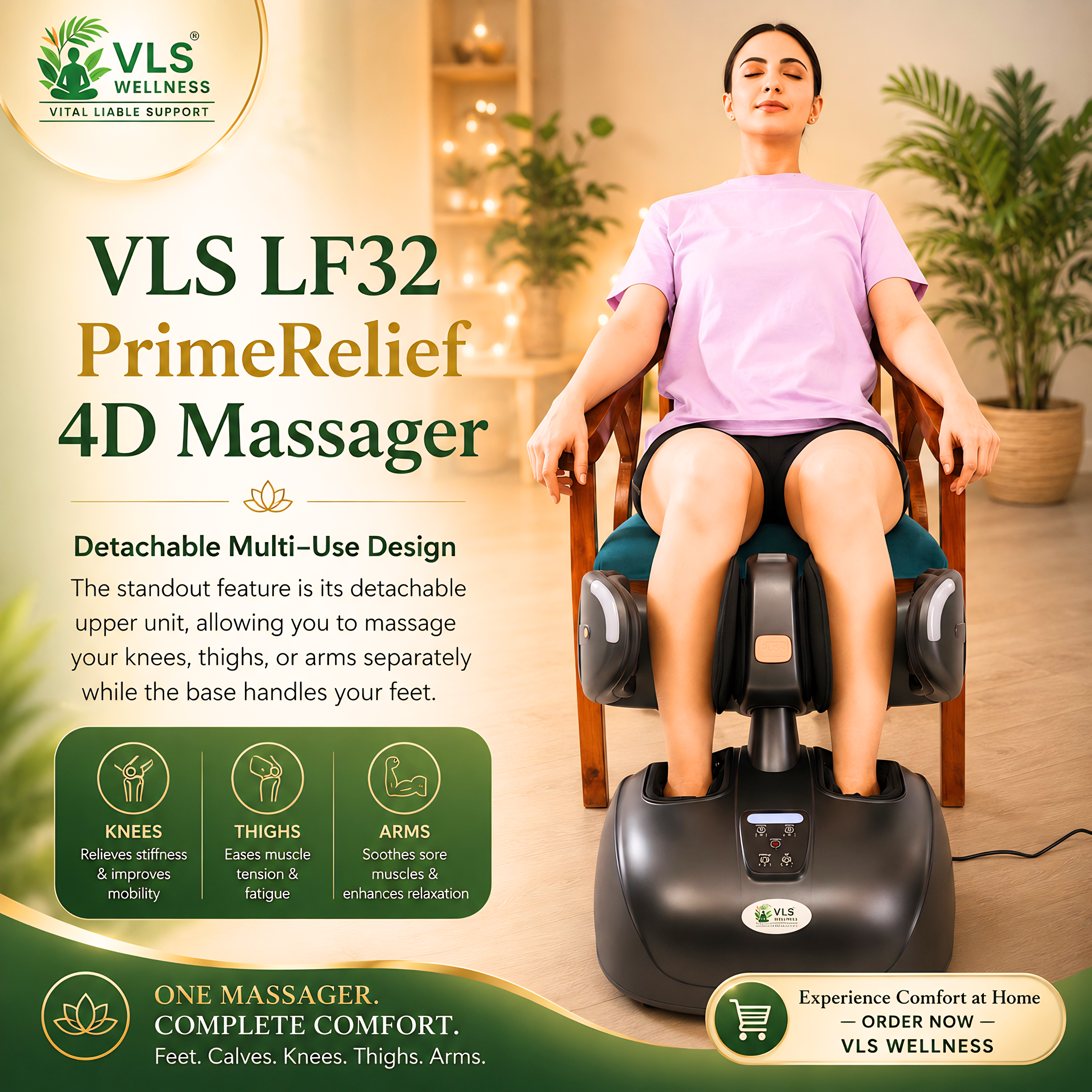 Prime Relief Robotic 4D Massager – Detachable Multi-Use Leg