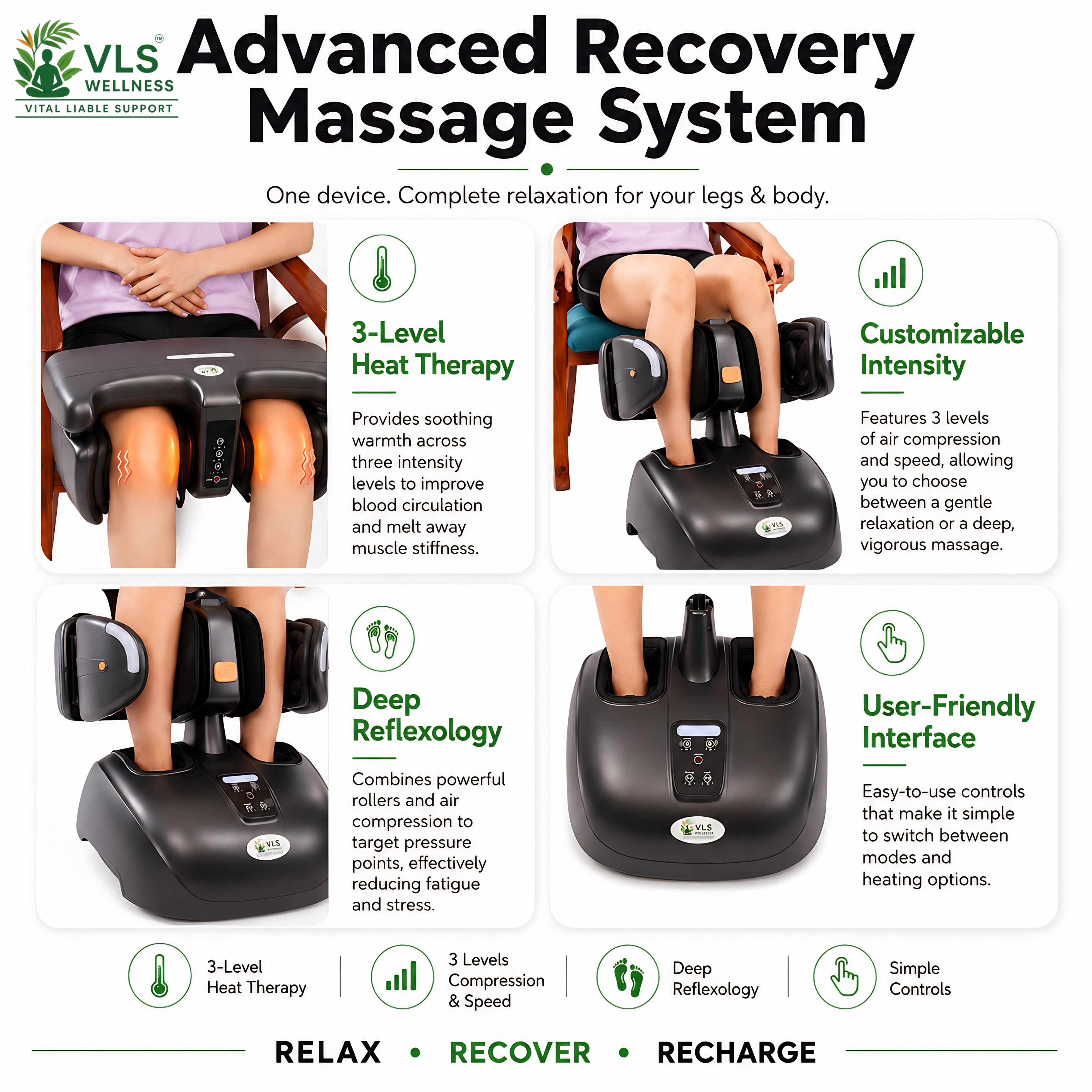 Prime Relief Robotic 4D Massager – Detachable Multi-Use Leg