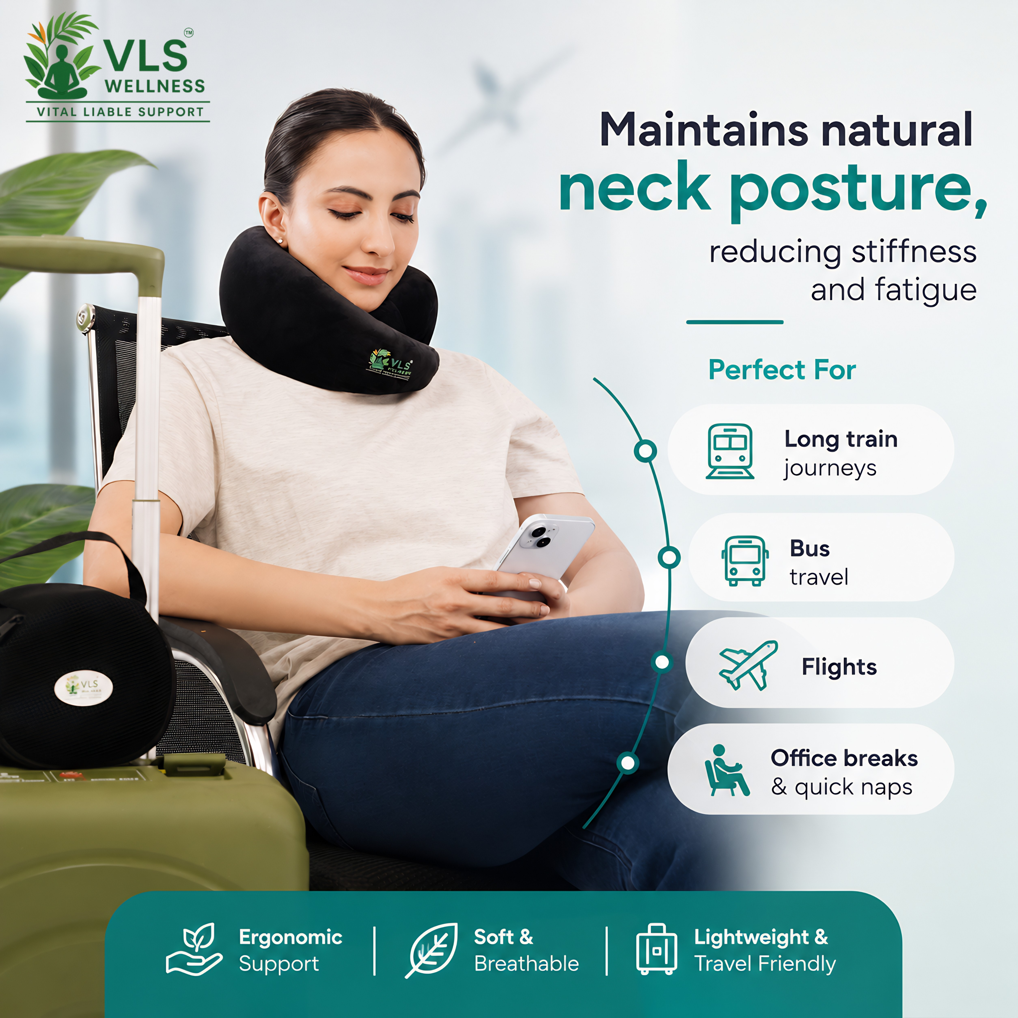 VLS Snake Travel Pillow – Wrap Yourself in Comfort