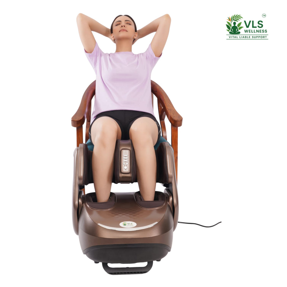 4D Advanced Foot Calf & Thigh Massager – Air Compression + Roller Therapy with Heat