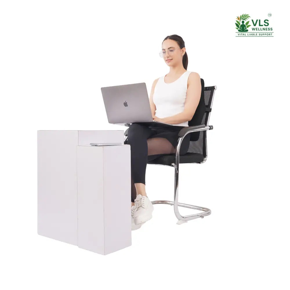 VLS Premium Ergonomic Contoured Backrest – Firm Density Lumbar Support with Breathable Mesh for All-Day Comfort (Office & Car)