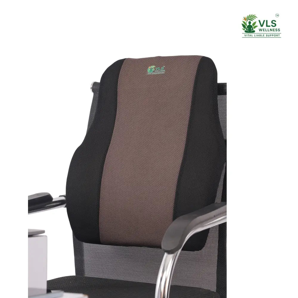 VLS Premium Ergonomic Contoured Backrest – Firm Density Lumbar Support with Breathable Mesh for All-Day Comfort (Office & Car)