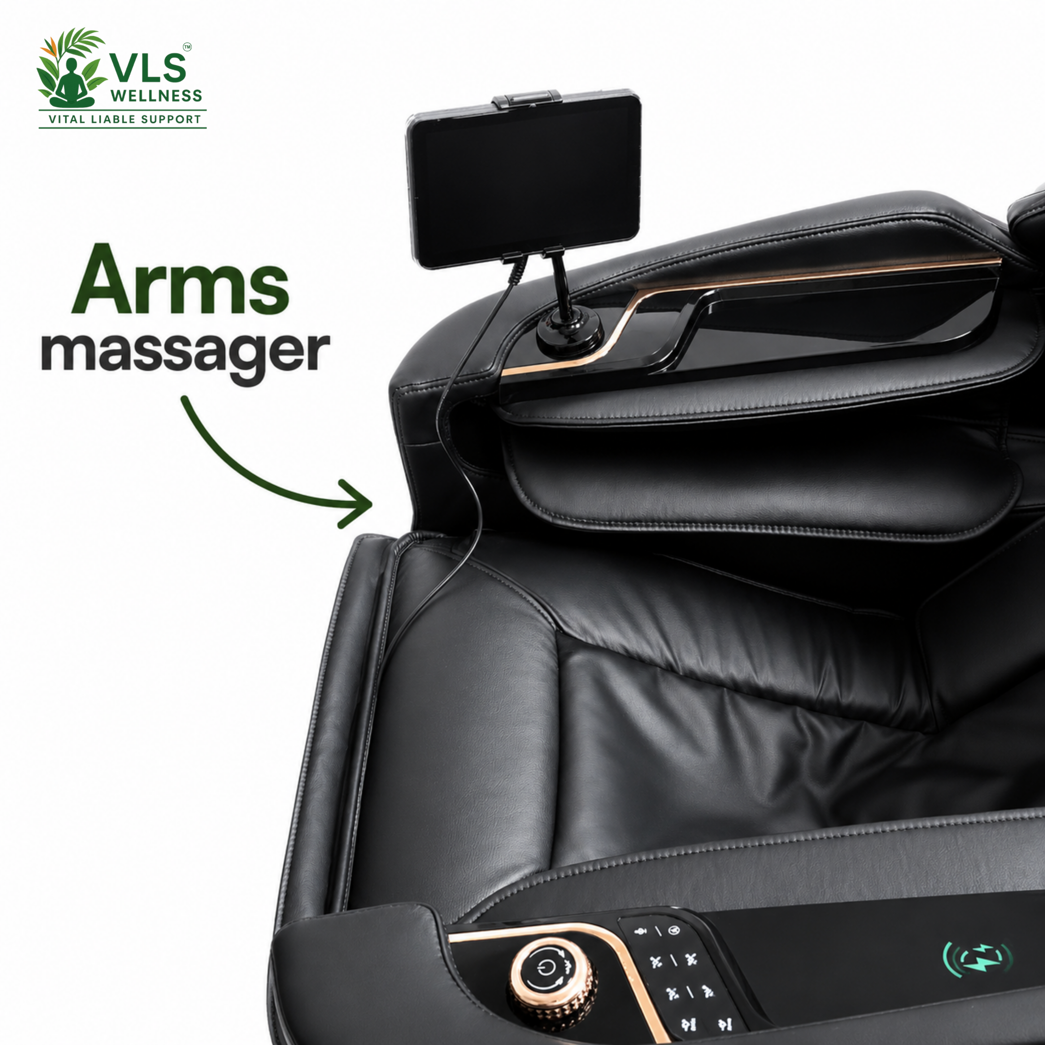 VLS LC04 Massage Chair 5D with Zero Gravity, Body Sensor, Automatic Height Detection, Back & Foot Heating, Foot & Calf Massage, Voice-Activated Control and Wireless Charging, Home Relaxation Chair.