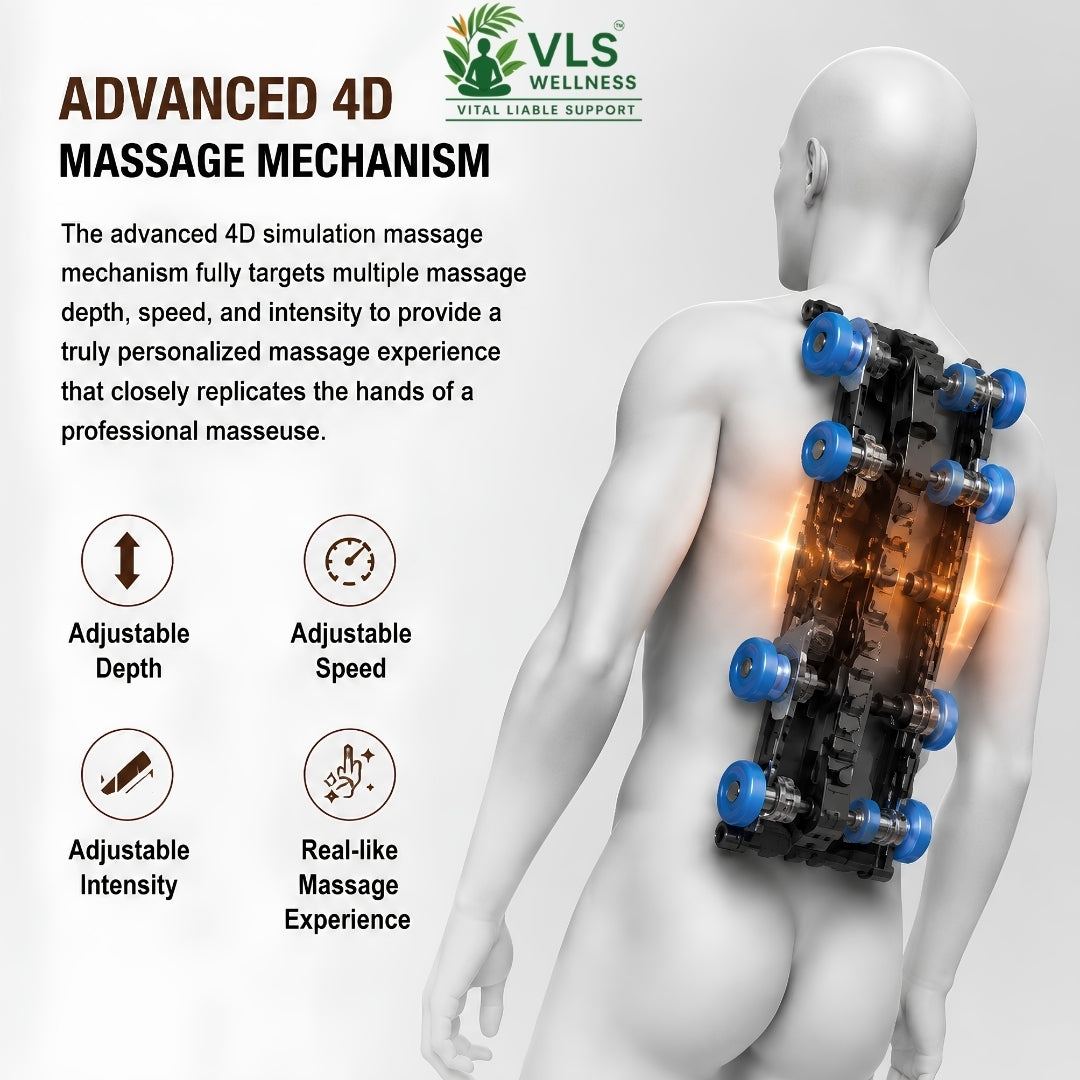 VLS LC05 Premium 4D Massage Chair | Advanced 4D Massage Mechanism, SL Track, AI Body Scan, 3 Zero Gravity Modes, Full Body Air Compression & Foot Reflexology.