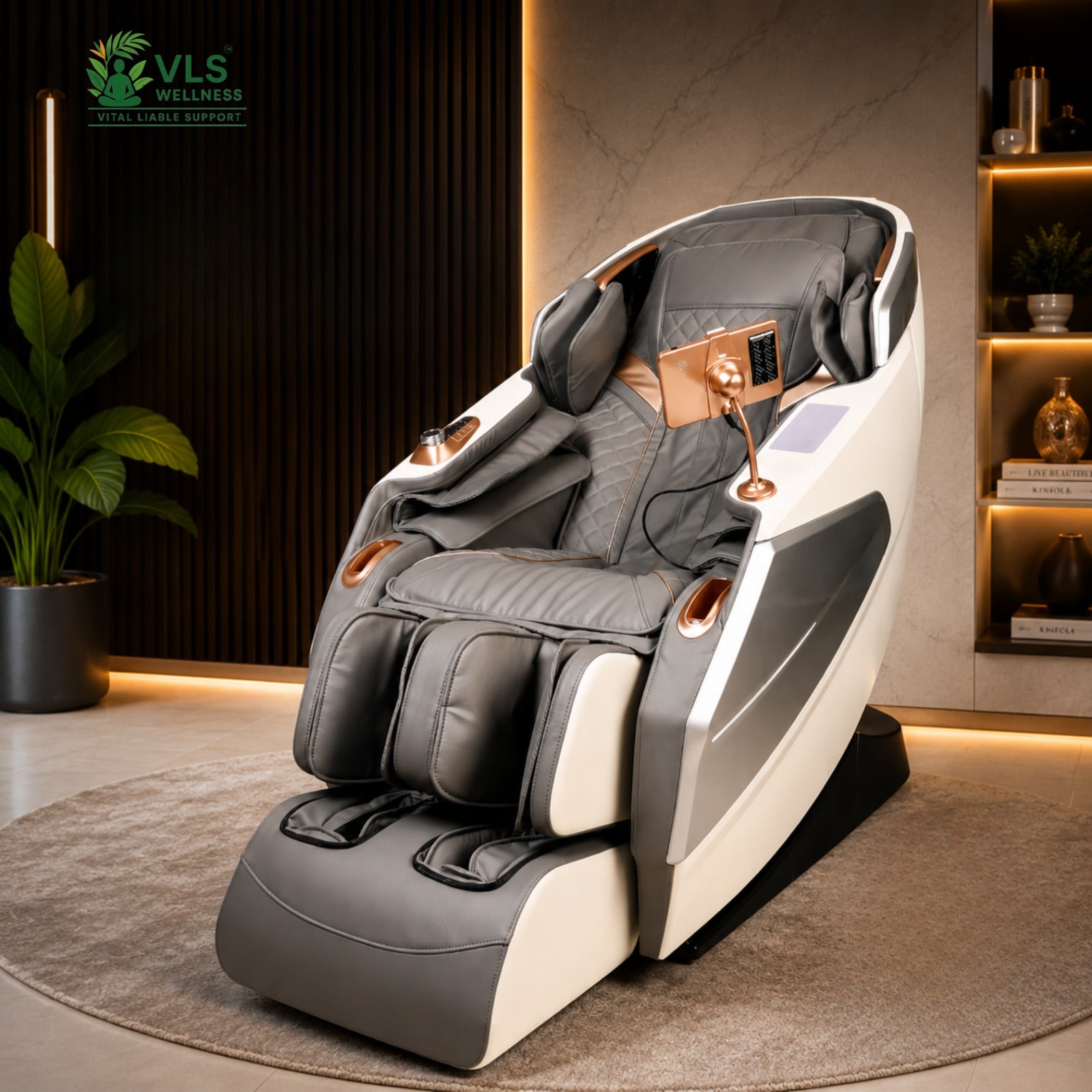 4D Luxury Massage Chair 6 Rollers With Double Track